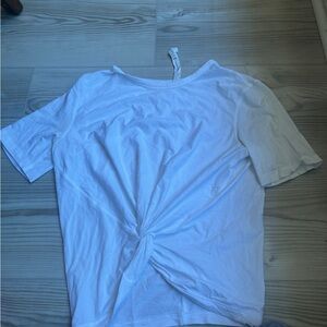 Lululemon Athletica White Short Sleeve Knot Tee